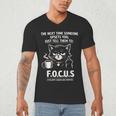 Introvert Cat Coffee Sarcastic Dark Humor Focus Meme Graphic Men's V-Neck T-Shirt Introvert Cat Coffee Sarcastic Dark Humor Focus Meme Graphic Men's V-Neck T-Shirt