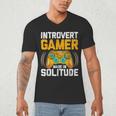Introvert Gamer Video Games Anti Social Team Player Men's V-Neck T-Shirt