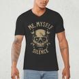 Introvert Relaxation Me Myself And Silence Skull Mechanic Men's V-Neck T-Shirt