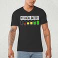 Introvert My Social Battery Low Level Graphic Men's V-Neck T-Shirt Introvert My Social Battery Low Level Graphic Men's V-Neck T-Shirt