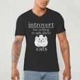 Introvert But Willing To Talk About Cats Men's V-Neck T-Shirt Introvert But Willing To Talk About Cats Men's V-Neck T-Shirt
