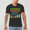Introverted Recharging Introvert Saying Sarcasm Men's V-Neck T-Shirt Introverted Recharging Introvert Saying Sarcasm Men's V-Neck T-Shirt