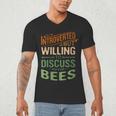Introverted But Willing To Discuss Bees Animal Meme Men's V-Neck T-Shirt