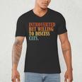 Introverted But Willing To Discuss Cats Introvert Men's V-Neck T-Shirt Introverted But Willing To Discuss Cats Introvert Men's V-Neck T-Shirt