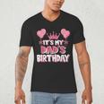 It's My Dad's Birthday Celebration Small Men's V-Neck T-Shirt