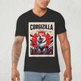 Japanese Art Corgi Dog Mom Dad Men's V-Neck T-Shirt