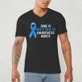 June Is Men’s Health Awareness Month Ribbon For Dad Grandpa Men's V-Neck T-Shirt