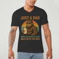 Just A Dad Who Always Came Back With The Milk Bigfoot Men's V-Neck T-Shirt