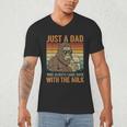 Just A Dad Who Always Came Back With The Milk Daddy Men's V-Neck T-Shirt
