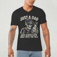 Just A Dad Who Always Came Back With The Milk Shirt Skeleton Men's V-Neck T-Shirt