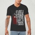 Just A Regular Dad Trying Not To Raise Liberals Father's Day Men's V-Neck T-Shirt