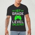 Kids 1st Grade Level Unlocked Back To School Gamer Graduation Men's V-Neck T-Shirt