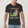 Kids 2nd Grade Graduate Dinosaur Trex 2nd Grade Graduation Men's V-Neck T-Shirt