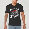 Kids I Crushed 2nd Grade Monster Truck School Graduation Men's V-Neck T-Shirt