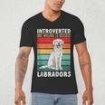 Labrador Retriever Introvert White Lab Men's V-Neck T-Shirt Labrador Retriever Introvert White Lab Men's V-Neck T-Shirt