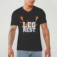 Leg Rest Naughty Dad Joke Vagitarian Lesbian Men's V-Neck T-Shirt