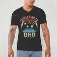 I Leveled Up To Dad 2025 Promoted To Daddy Soon To Be Father Men's V-Neck T-Shirt