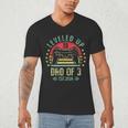 I Leveled Up To Dad Of 3 2026 Promoted To Dad Of Three Kids Men's V-Neck T-Shirt