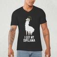 LLama Graduation I Got My Dipllama Cute Llama Men's V-Neck T-Shirt