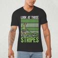 Look At Those Stripes Lawn Mowing Dad Lawn Mower Small Men's V-Neck T-Shirt