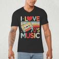 I Love 70's Music Retro Style Nostalgia Cassette 1970s Party Men's V-Neck T-Shirt