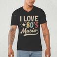 I Love 80's Music Retro Style Nostalgia Cassette 1980s Party Men's V-Neck T-Shirt