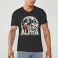 I Love Being Alpha Moonlit Wolf Meme Alpha Introvert Men's V-Neck T-Shirt