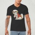 I Love Dad Tattoo Shih Tzu Dad Father's Day Men's V-Neck T-Shirt