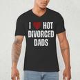 I Love Hot Divorced Dads Red Hearts Men's V-Neck T-Shirt