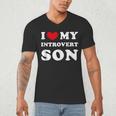 I Love My Introvert Son I Heart My Introvert Son Men's V-Neck T-Shirt
