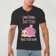 Low Social Battery Cute Snail With House Introvert Cozy Home Men's V-Neck T-Shirt Low Social Battery Cute Snail With House Introvert Cozy Home Men's V-Neck T-Shirt