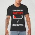 Low Social Battery Need Recharge Introvert Self-Care Men's V-Neck T-Shirt Low Social Battery Need Recharge Introvert Self-Care Men's V-Neck T-Shirt