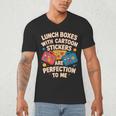 Lunch Boxes With Stickers Lunch Box Nostalgia Retro Men's V-Neck T-Shirt
