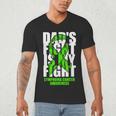 Lymphoma Cancer Awareness Lime Green Ribbon Dad's Fight Men's V-Neck T-Shirt Lymphoma Cancer Awareness Lime Green Ribbon Dad's Fight Men's V-Neck T-Shirt