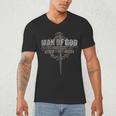 Man Of God Husband Dad Grandpa Cross Christian Men's V-Neck T-Shirt