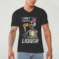 Mardi Gras Skeleton Cant Hold My Carnival Team Dad Men Men's V-Neck T-Shirt