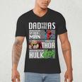 Marvel Father's Day Spider-Man Thor Hulk Dad Attributes Men's V-Neck T-Shirt
