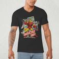 Marvel Iron Man Invincible Dad Father's Day Comic Retro Men's V-Neck T-Shirt