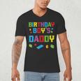Master Builder Birthday Boy's Daddy Building Bricks Blocks Men's V-Neck T-Shirt