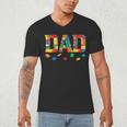 Master Builder Dad Birthday Boy Building Bricks Blocks Daddy Men's V-Neck T-Shirt Master Builder Dad Birthday Boy Building Bricks Blocks Daddy Men's V-Neck T-Shirt