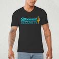 Mermaid Security Birthday Party Matching Dad Boys Men's V-Neck T-Shirt