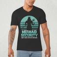 Mermaid Security Vintage Birthday Party Dad Father Day Men's V-Neck T-Shirt