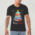 Merry Bookmas Book Christmas Tree Lights Xmas Men Women Kids Men's V-Neck T-Shirt Merry Bookmas Book Christmas Tree Lights Xmas Men Women Kids Men's V-Neck T-Shirt