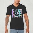 I Like Music More Than People Introvert Musician Retro Men's V-Neck T-Shirt