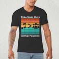I Like Music More Than People Introvert Saying Quote Men's V-Neck T-Shirt