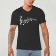 Musical Notes Music Dad Text In Treble Clef T-Shirt T-Shirt Men's V-Neck T-Shirt