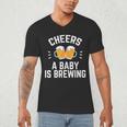 New Dad Baby Shower Cheers A Baby Is Brewing Men's V-Neck T-Shirt