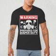 New Dad Prepared For Diaper Duty Daddy Diaper Duty Men's V-Neck T-Shirt