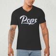 New Grandpa For Dad Called Pops Men's V-Neck T-Shirt