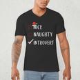 Nice Naughty Introvert List Christmas Introvert Men's V-Neck T-Shirt Nice Naughty Introvert List Christmas Introvert Men's V-Neck T-Shirt